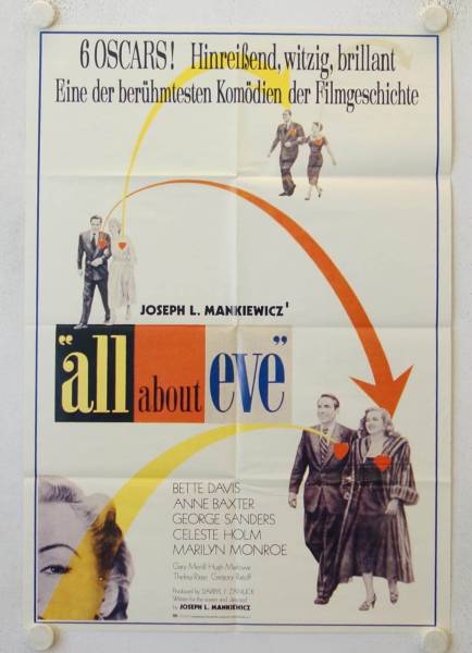Alles über Eva originales deutsches Filmplakat (R80s)